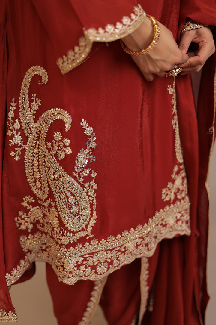 Chinon Suit with Aari, Dori, Sequins work