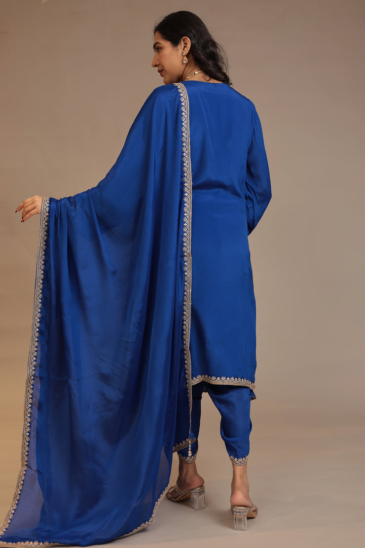 Chinon Suit with Aari, Sequins, Stone work