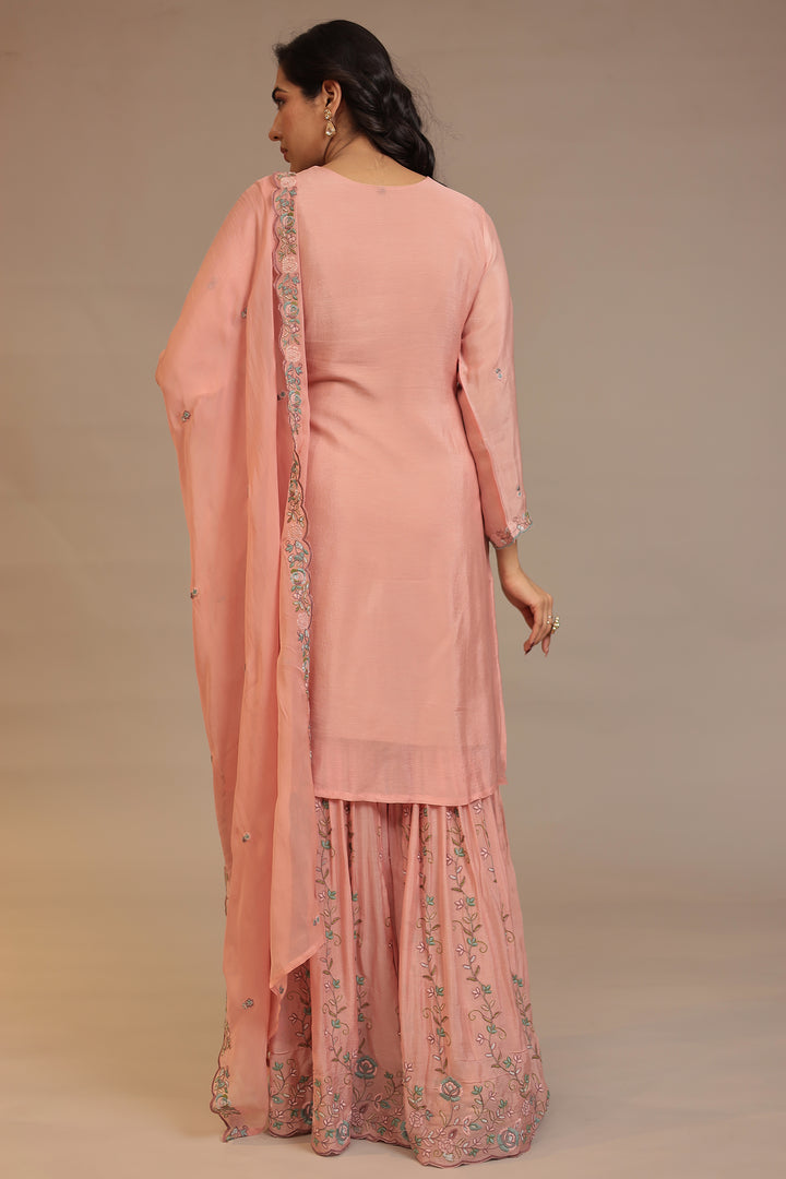 Chinon Suit  with Cutdana, Sequins, Thread work.