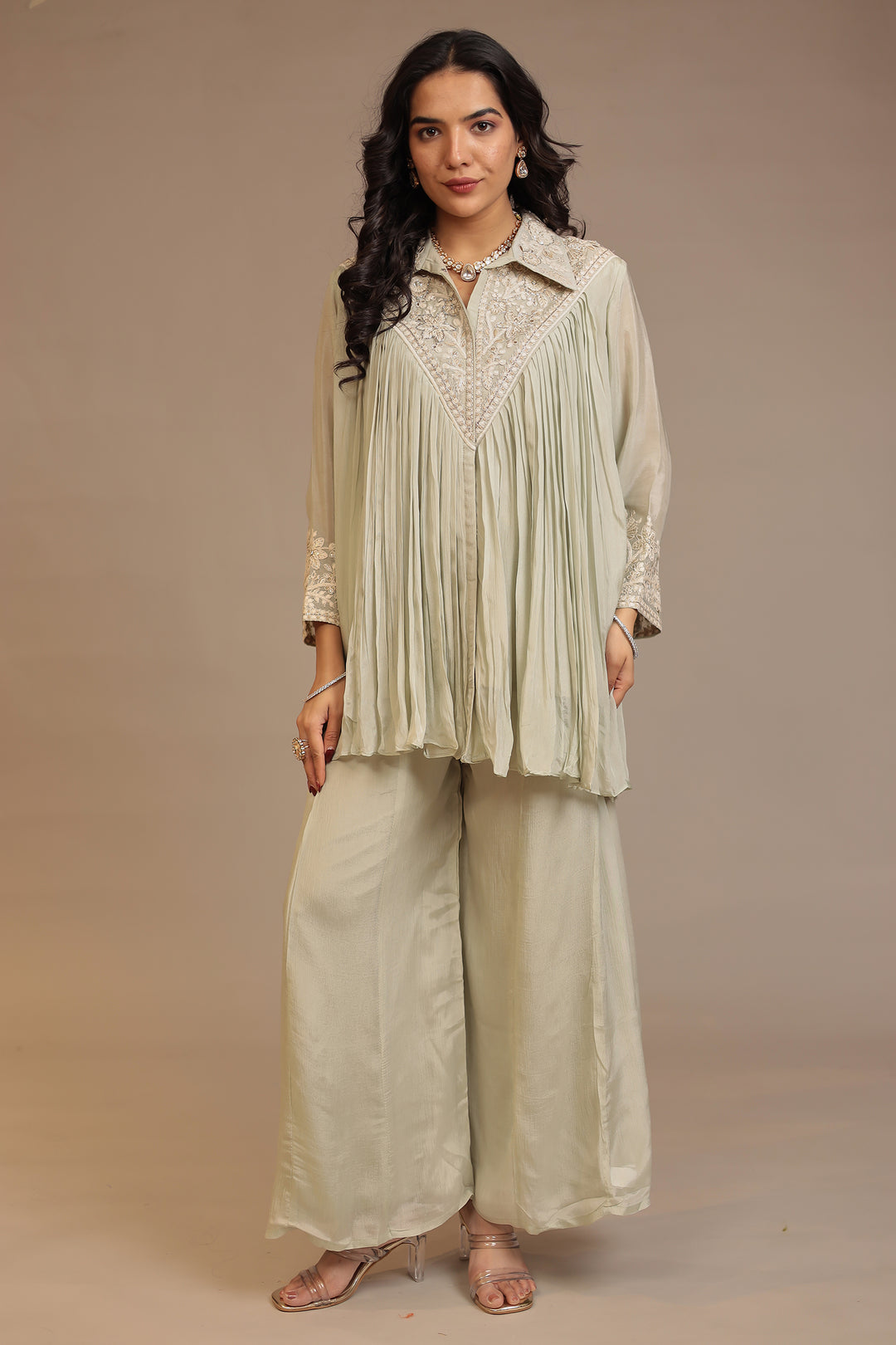 Chinon Suit with Cutdana, Pearl, Thread work