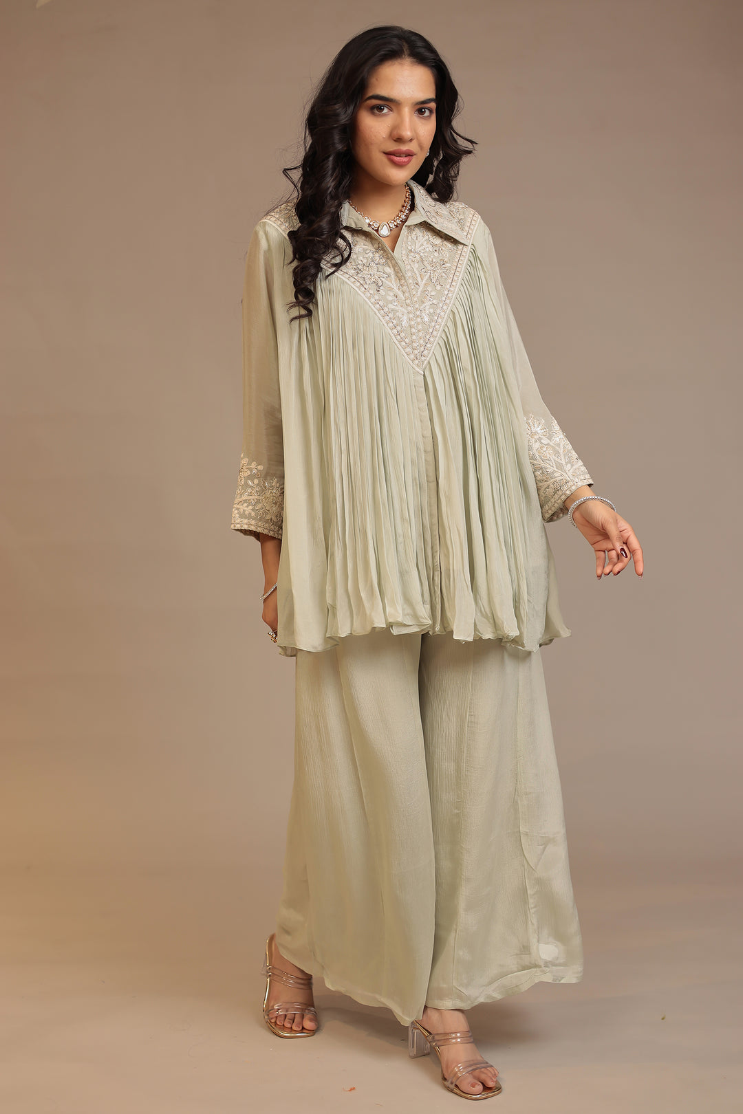 Chinon Suit with Cutdana, Pearl, Thread work