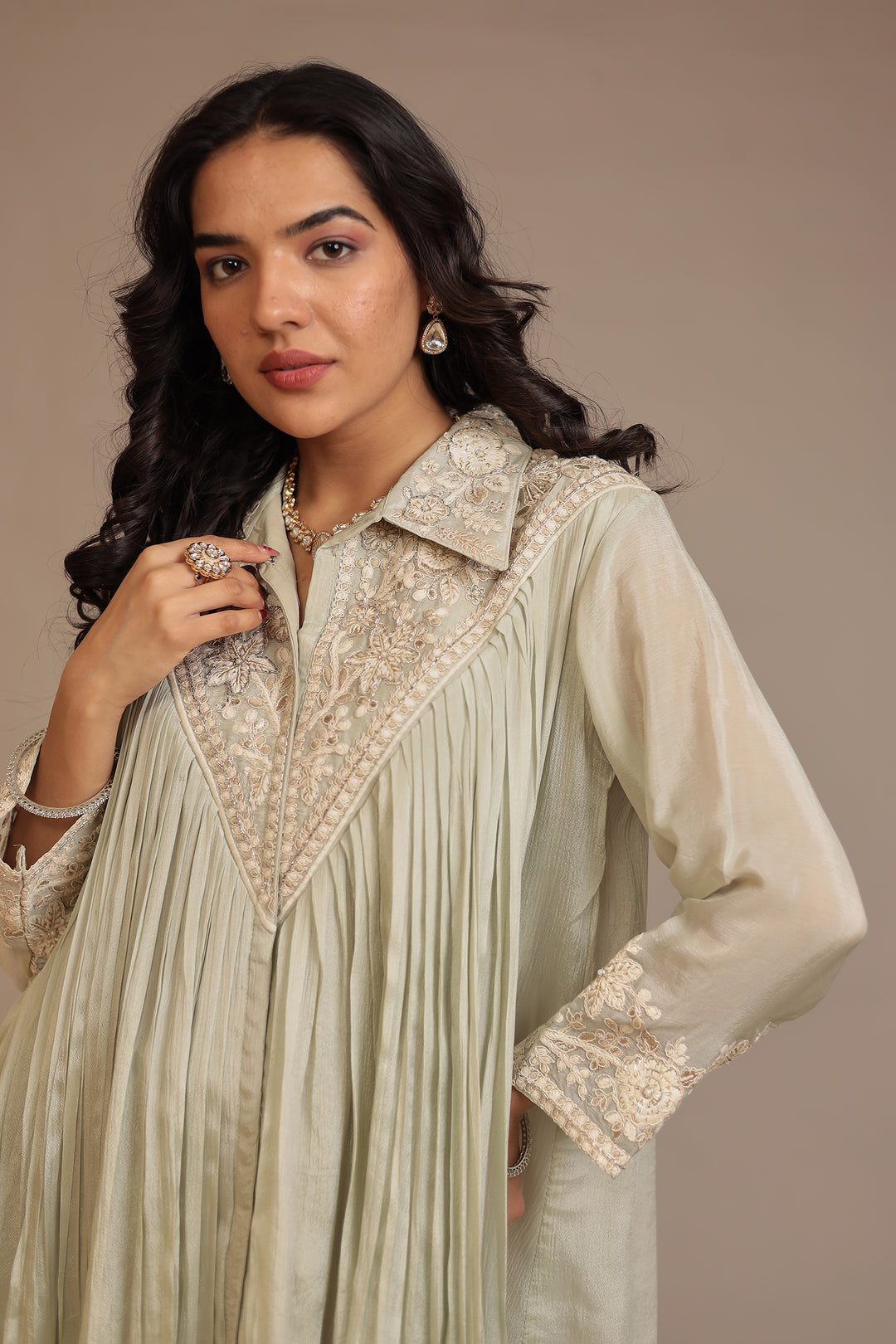 Chinon Suit with Cutdana, Pearl, Thread work