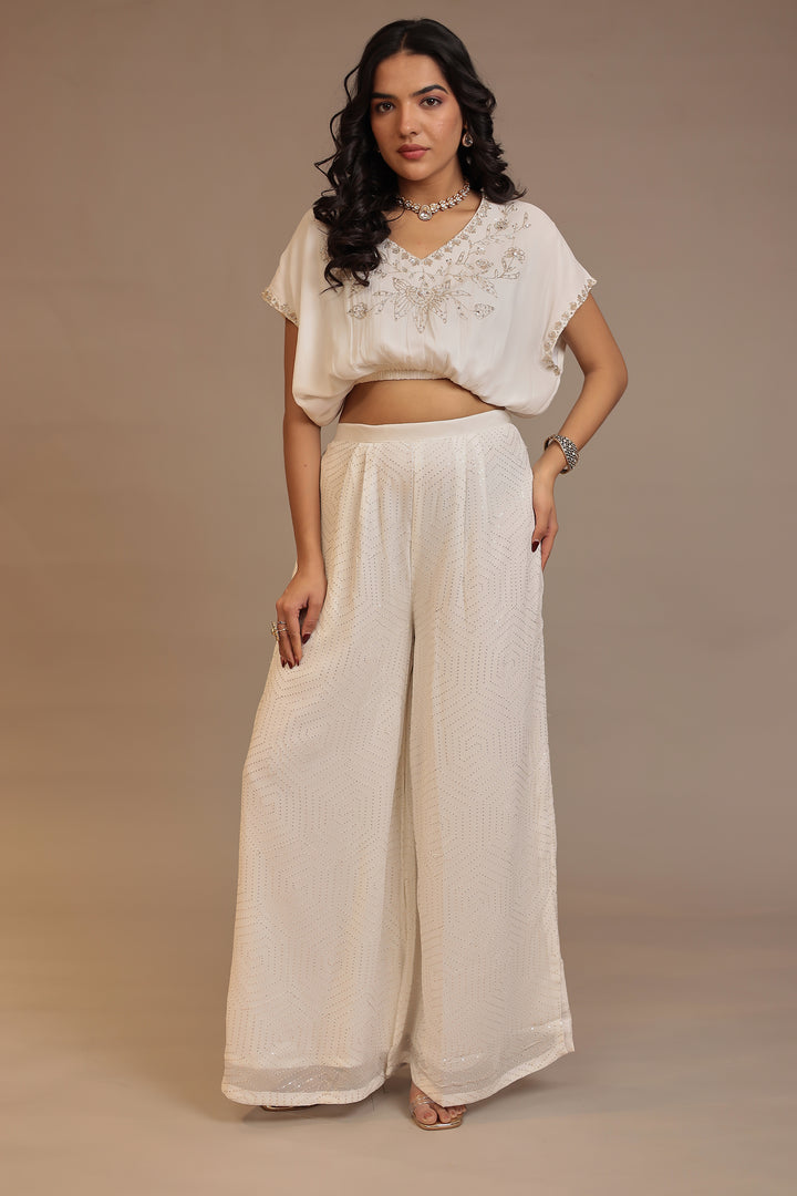 Chinon Indowestern with Cutdana, Sequins work.