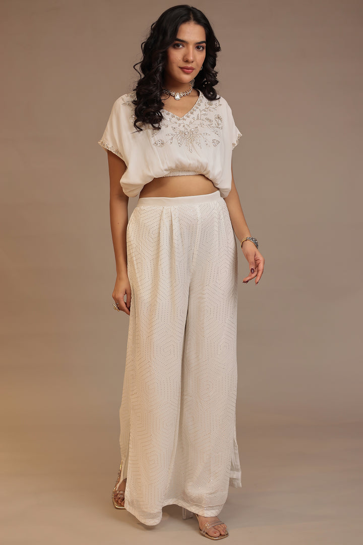 Chinon Indowestern with Cutdana, Sequins work.