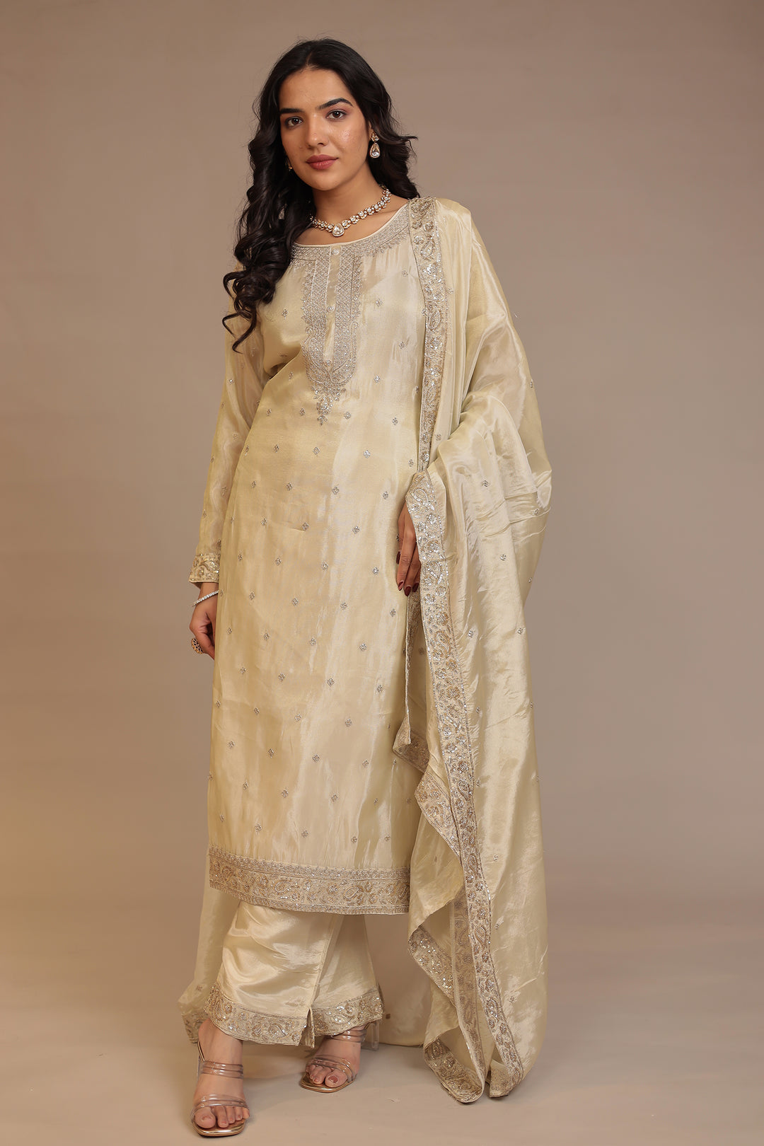 Chinon Suit  with Aari, Sequins work