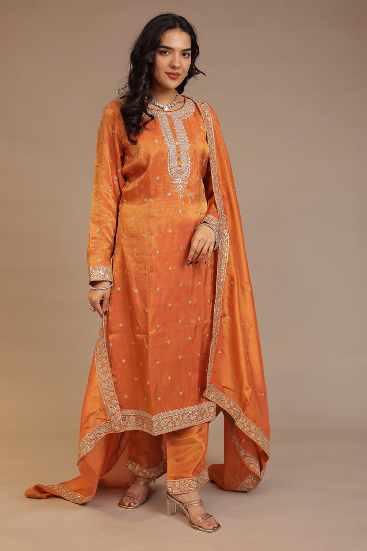 Chinon Suit  with Aari, Sequins work