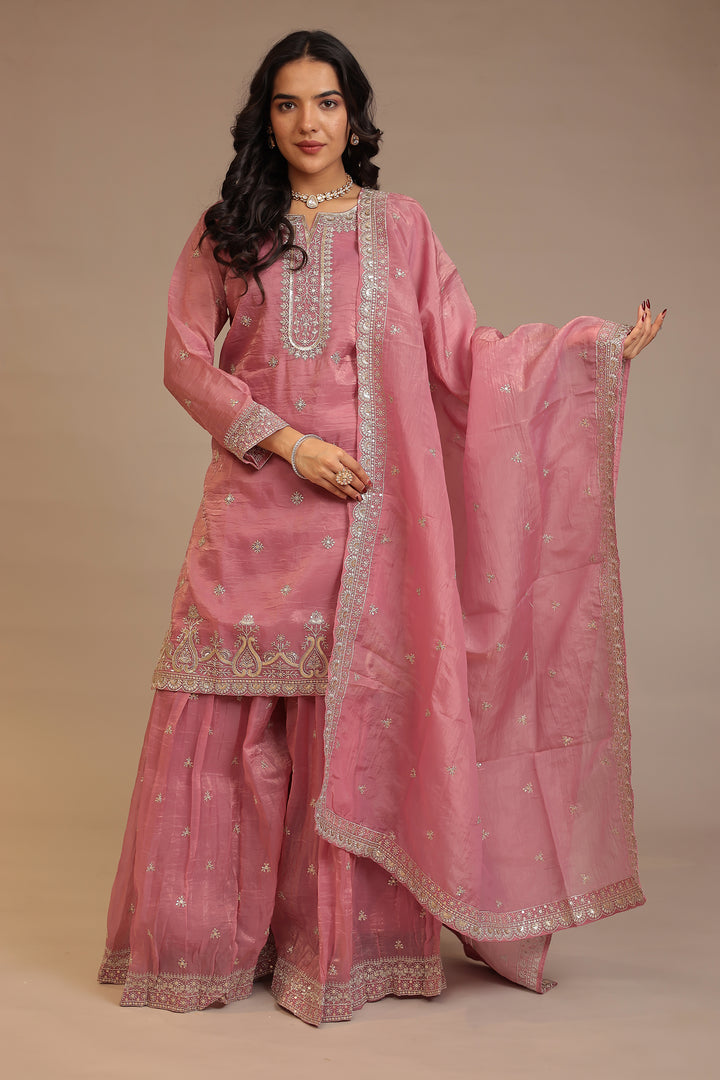 Organza Suit with Aari, Sequins work