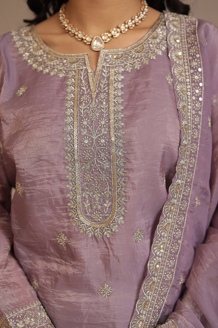 Tissue Suit with Aari, Sequins work