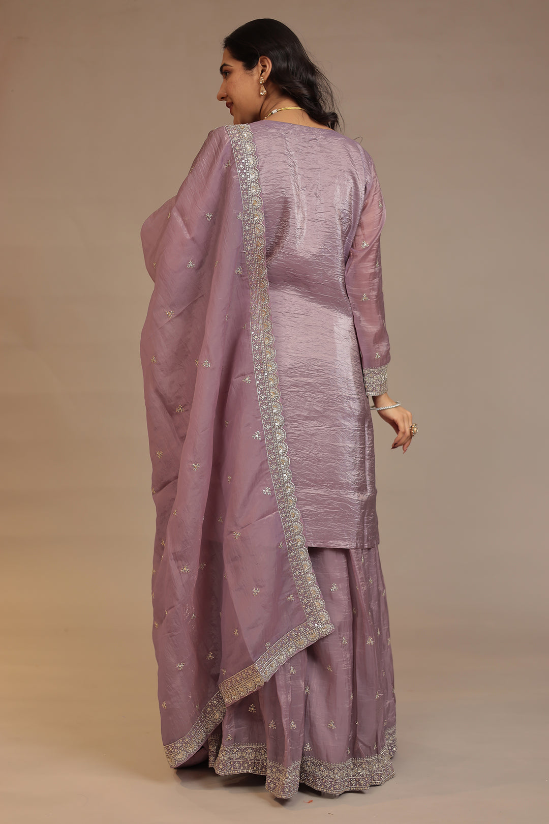 Tissue Suit with Aari, Sequins work