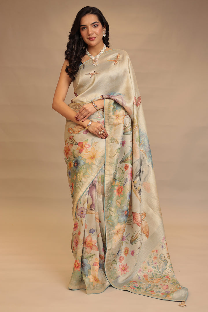 Trendy Light Green Silk Saree