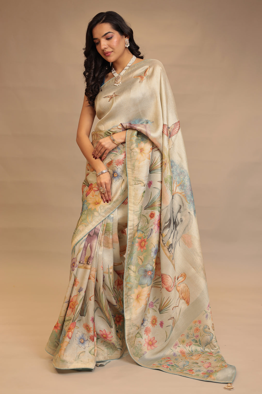 Designer Green Silk Saree 