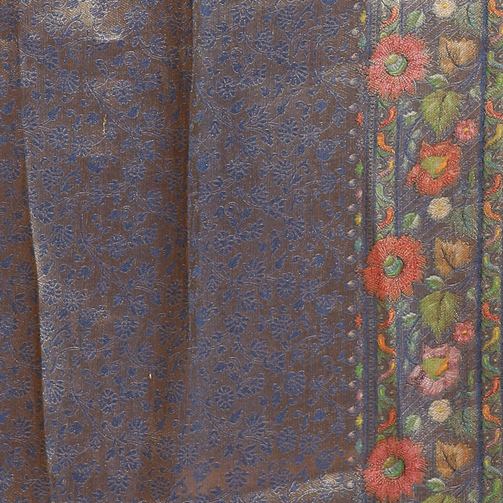 Handloom silk Saree with Cutdana, Mirror work