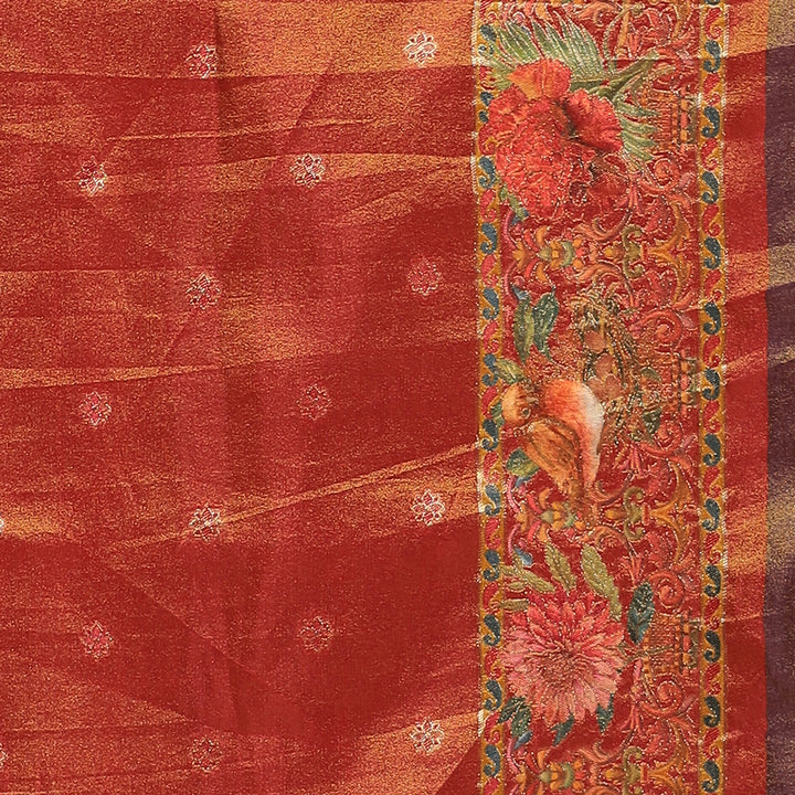 Handloom silk Saree with Cutdana, Mirror work