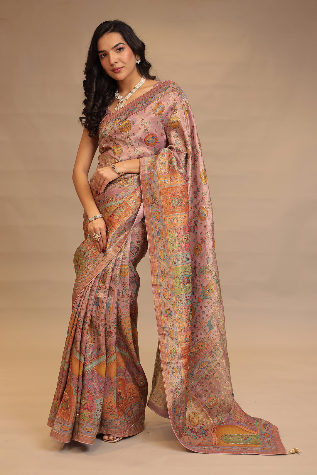 Traditional Brown Silk Saree 