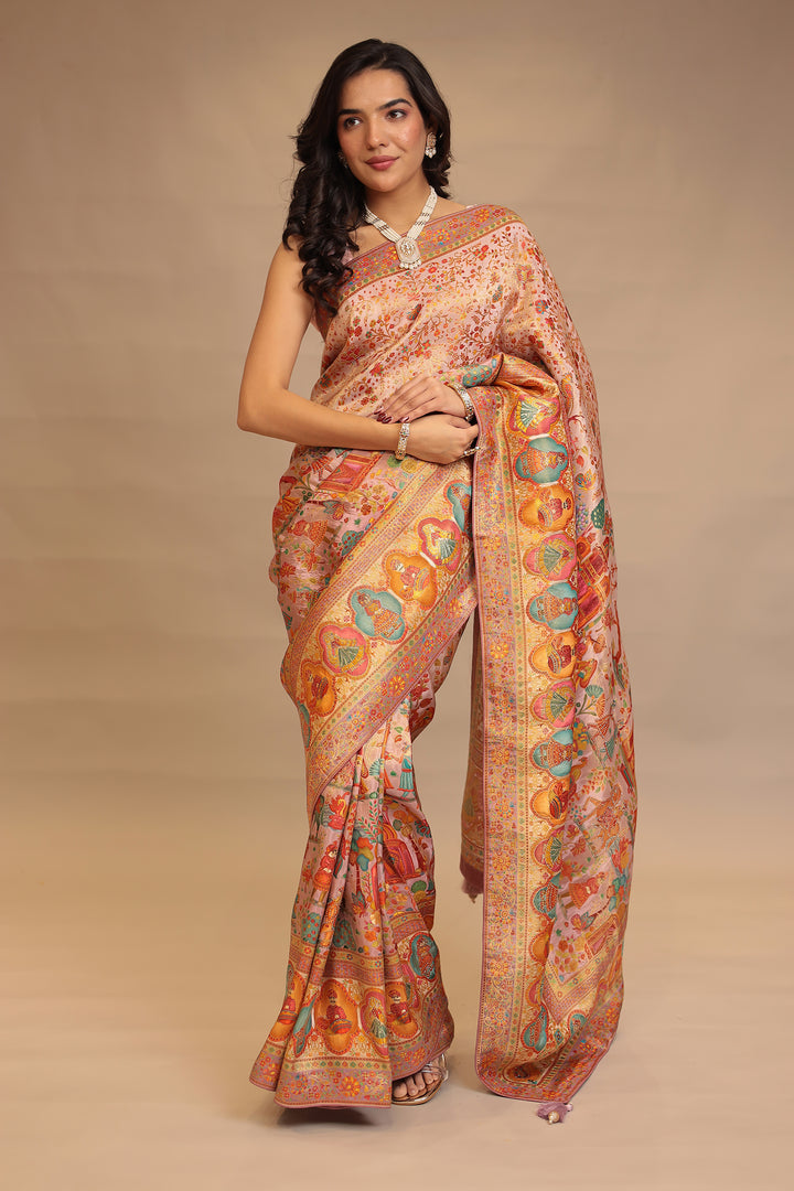 Elegant Cream Silk Saree 