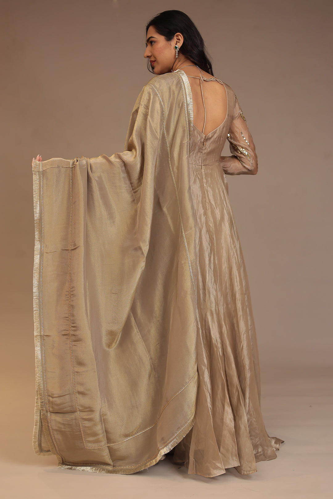 Tissue Suit with Cutdana, Sequins work.