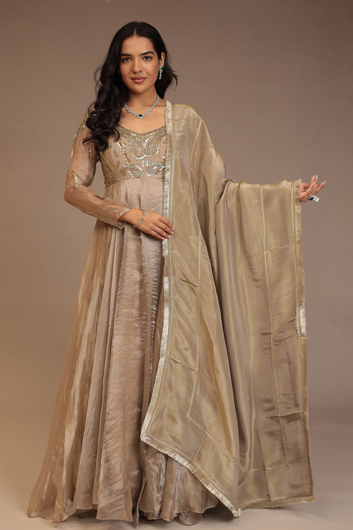 Tissue Suit with Cutdana, Sequins work.