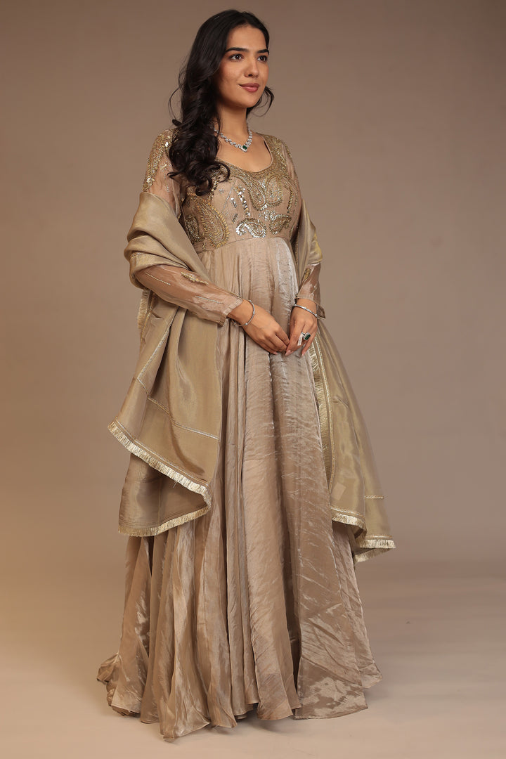 Tissue Suit with Cutdana, Sequins work.