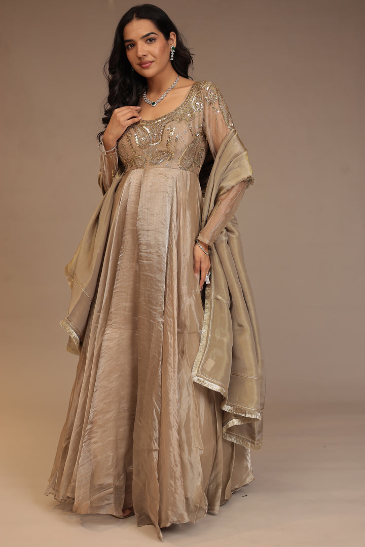 Tissue Suit with Cutdana, Sequins work.