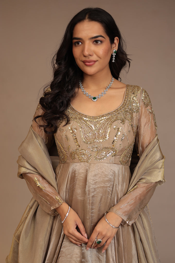 Tissue Suit with Cutdana, Sequins work.