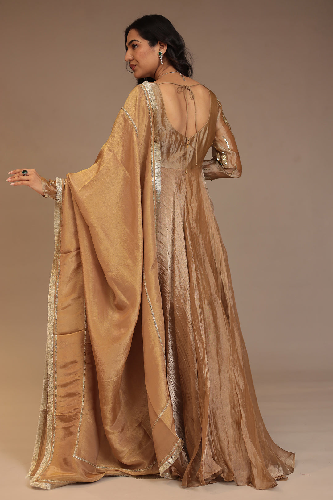 Tissue Suit with Cutdana, Sequins work.