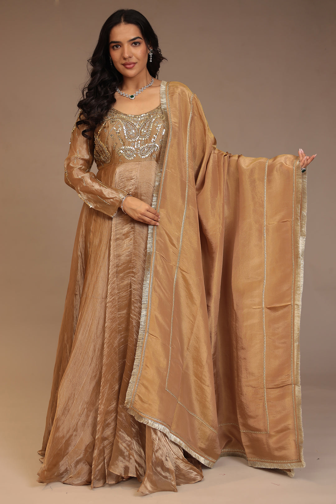 Tissue Suit with Cutdana, Sequins work.