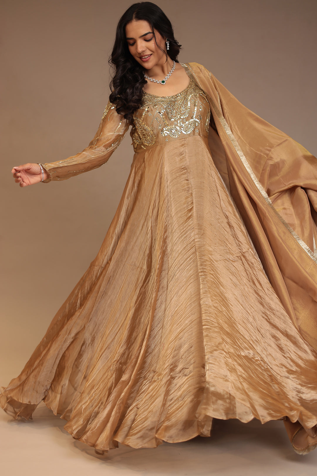 Tissue Suit with Cutdana, Sequins work.