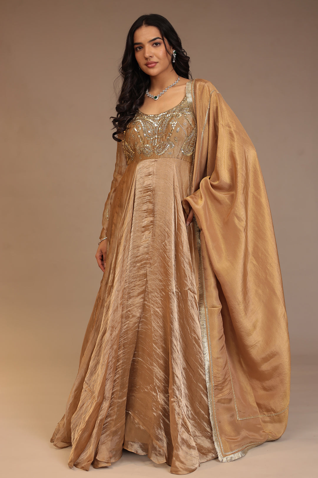 Tissue Suit with Cutdana, Sequins work.