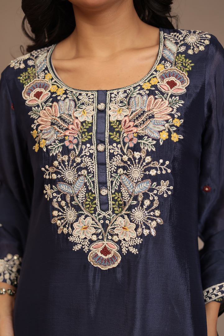 Chinon Suit with Cutdana, Pearl, Thread work.