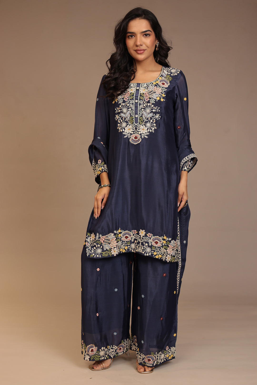 Chinon Suit with Cutdana, Pearl, Thread work.