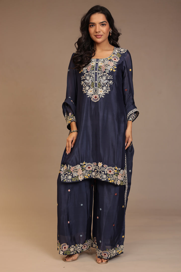 Chinon Suit with Cutdana, Pearl, Thread work.