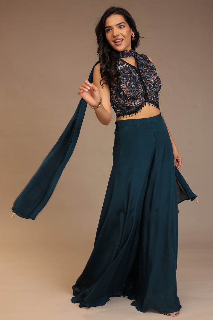 Chinon Indowestern with Cutdana, Sequins, Thread work.