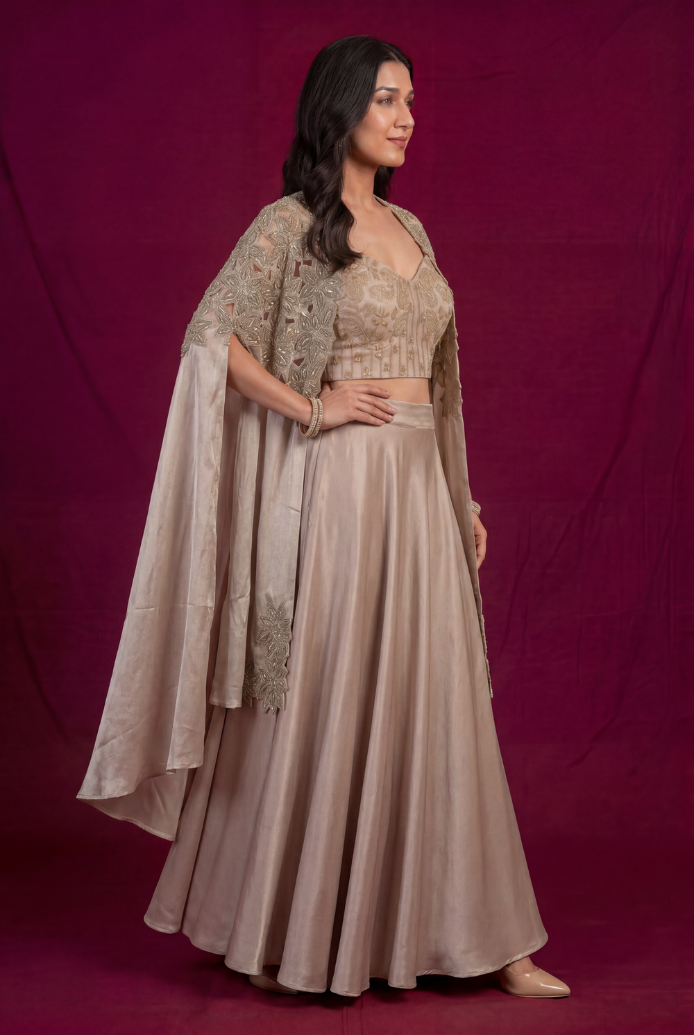 Elegant pink indo western