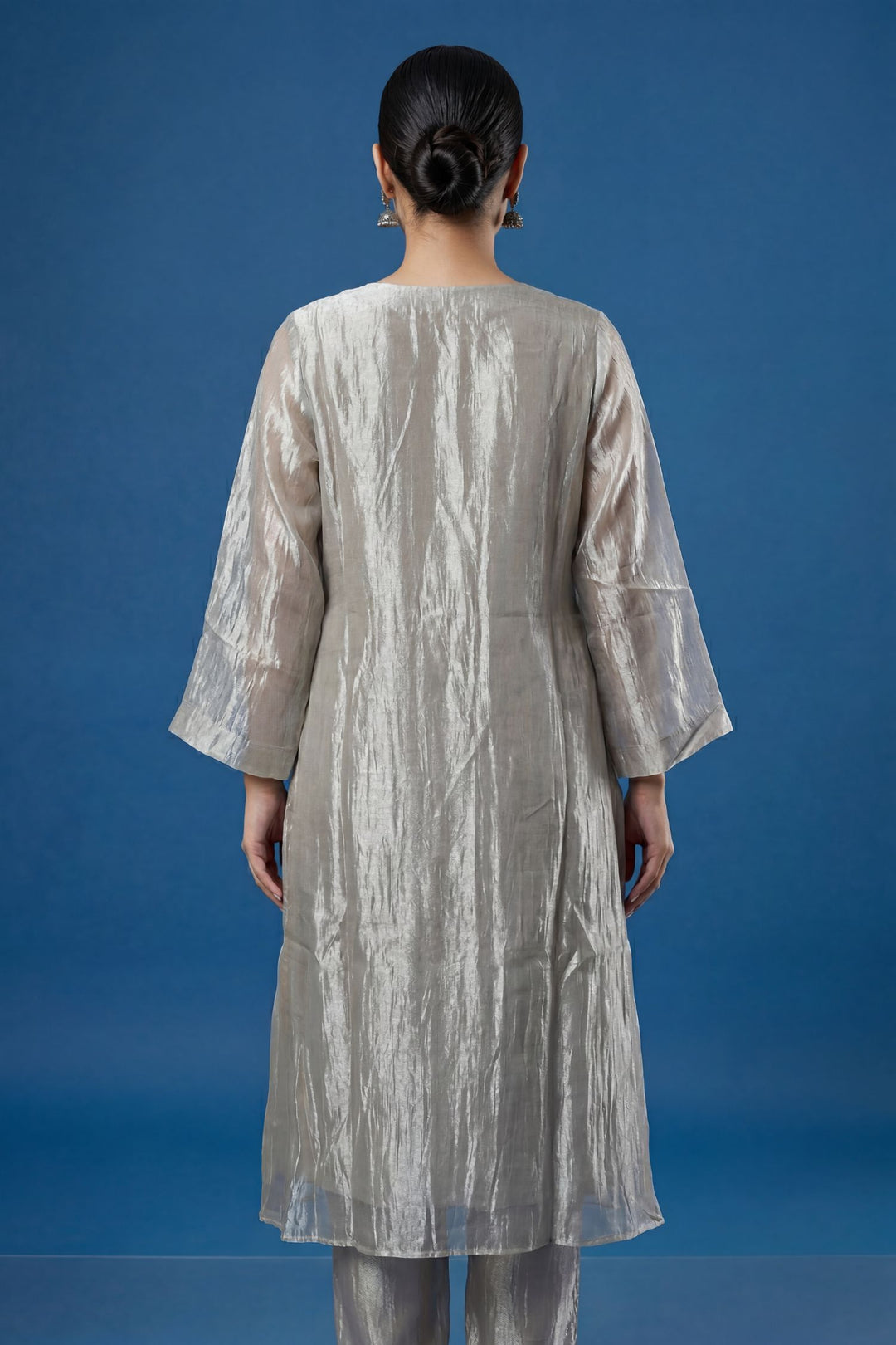 Tissue Suit with Applique, Cutdana, Gota, Thread work.