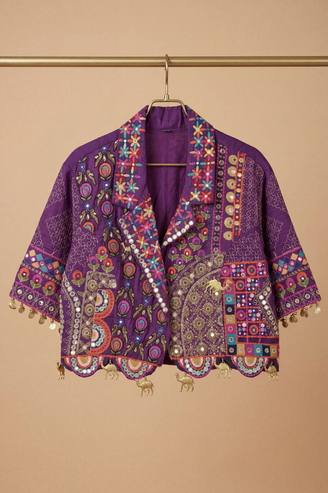 Georgette Indowestern with Mirror, Sequins, Thread, Zardozi, Zari work.