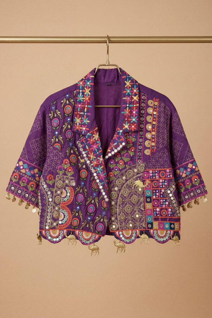 Georgette Indowestern with Mirror, Sequins, Thread, Zardozi, Zari work.