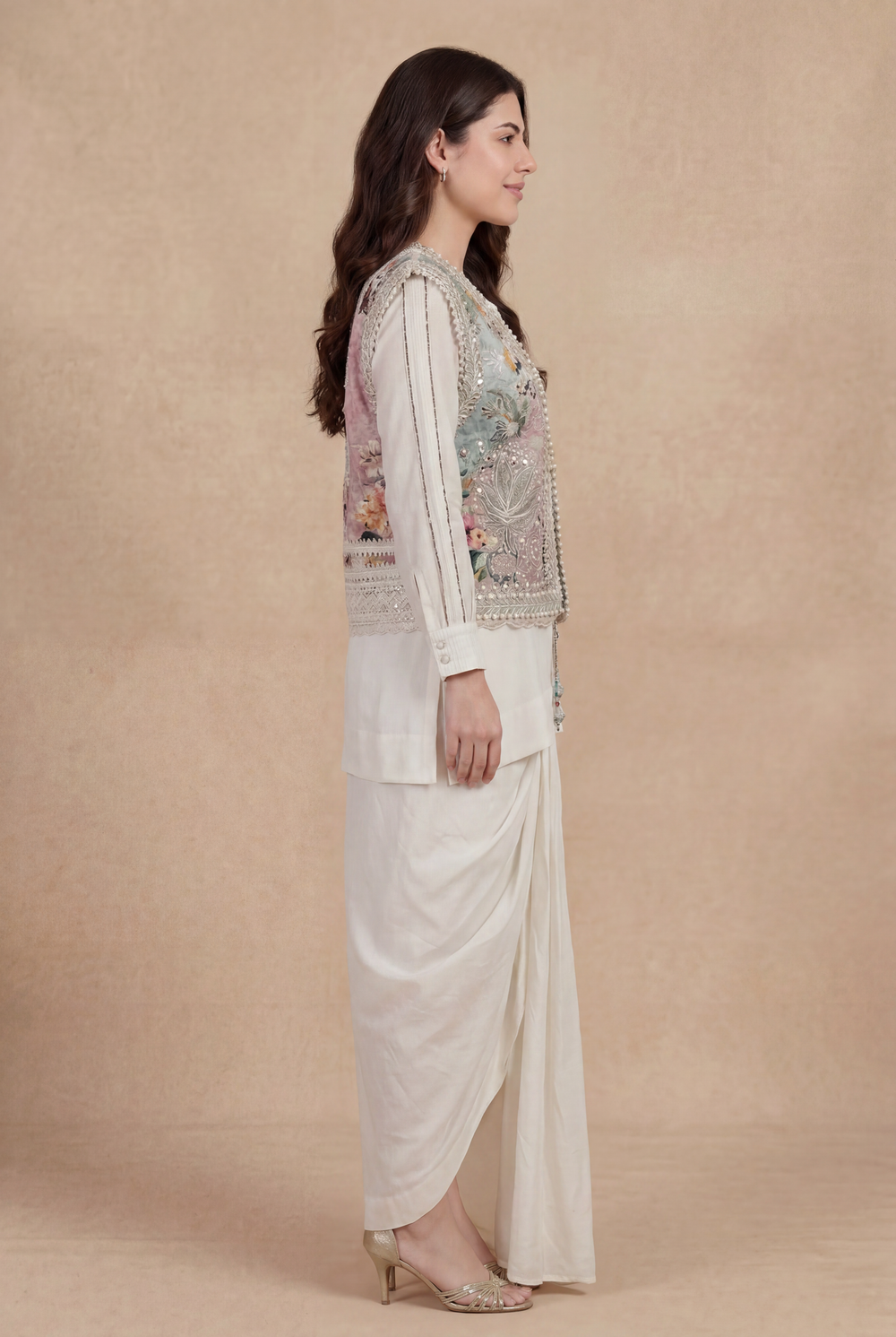 Digital print silk outfit