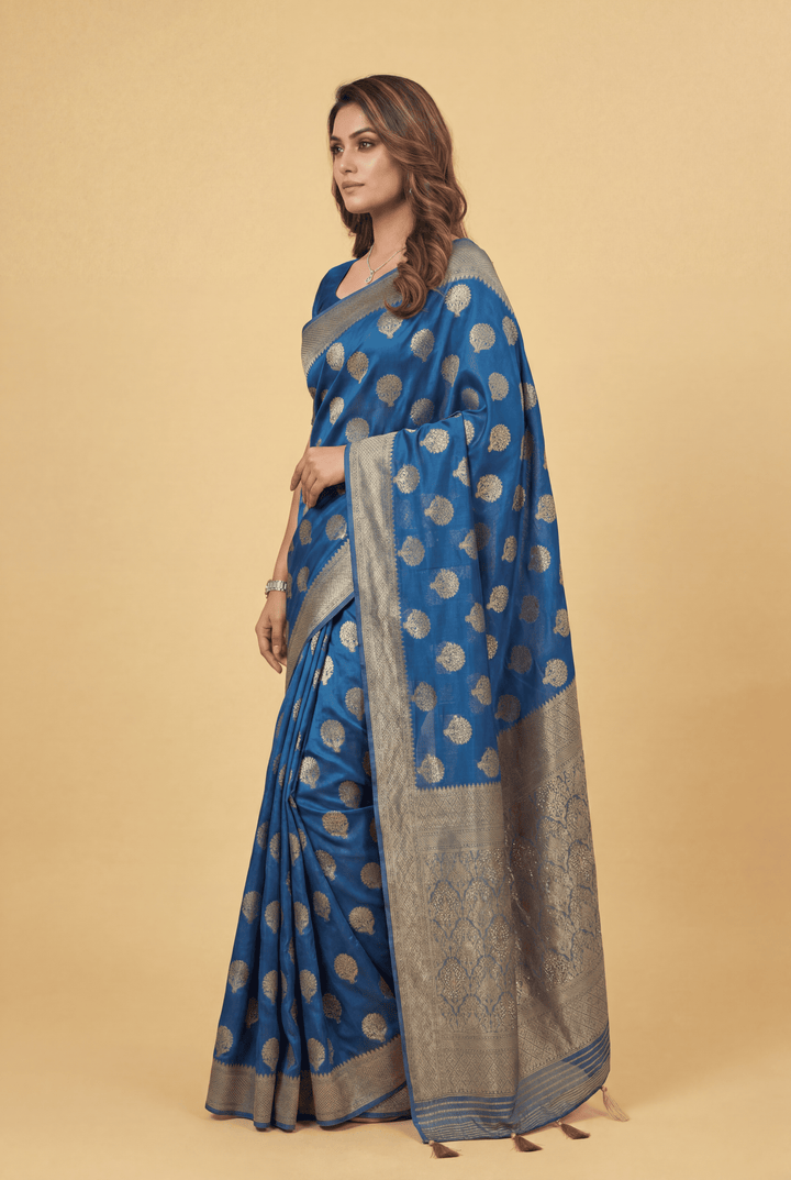 Banarasi Chinon Saree with Swarovski, Zari work.