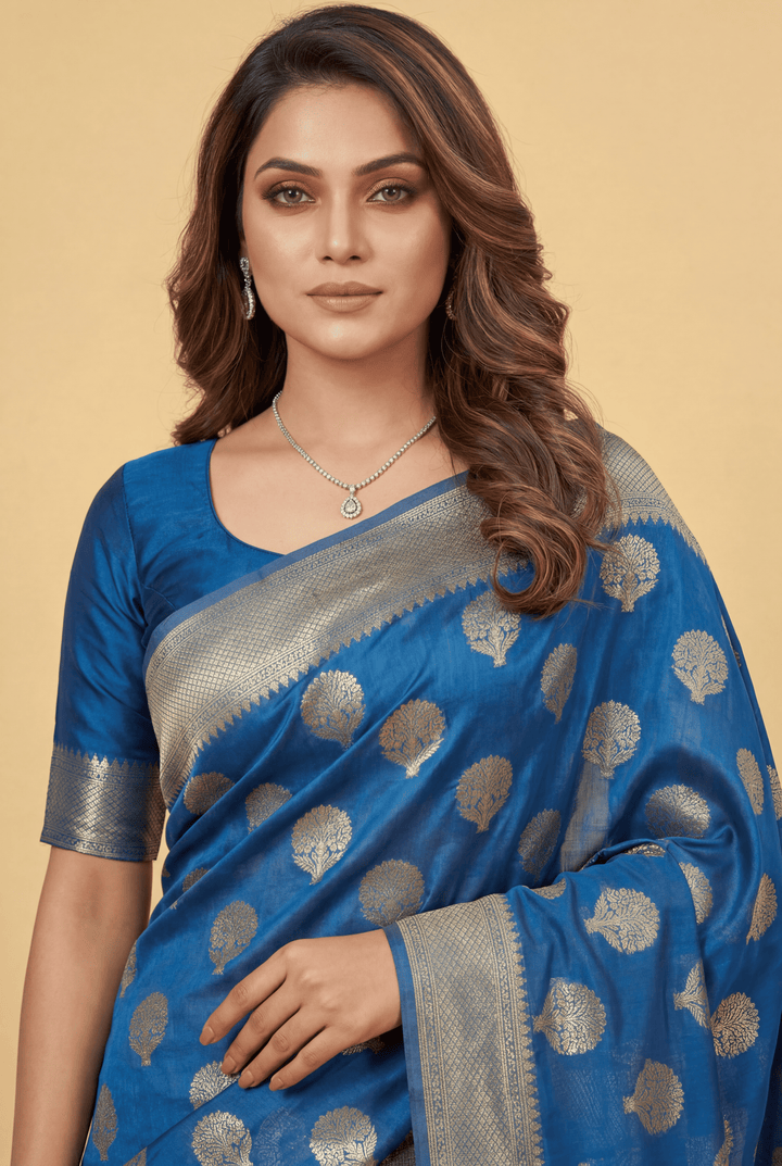 Banarasi Chinon Saree with Swarovski, Zari work.