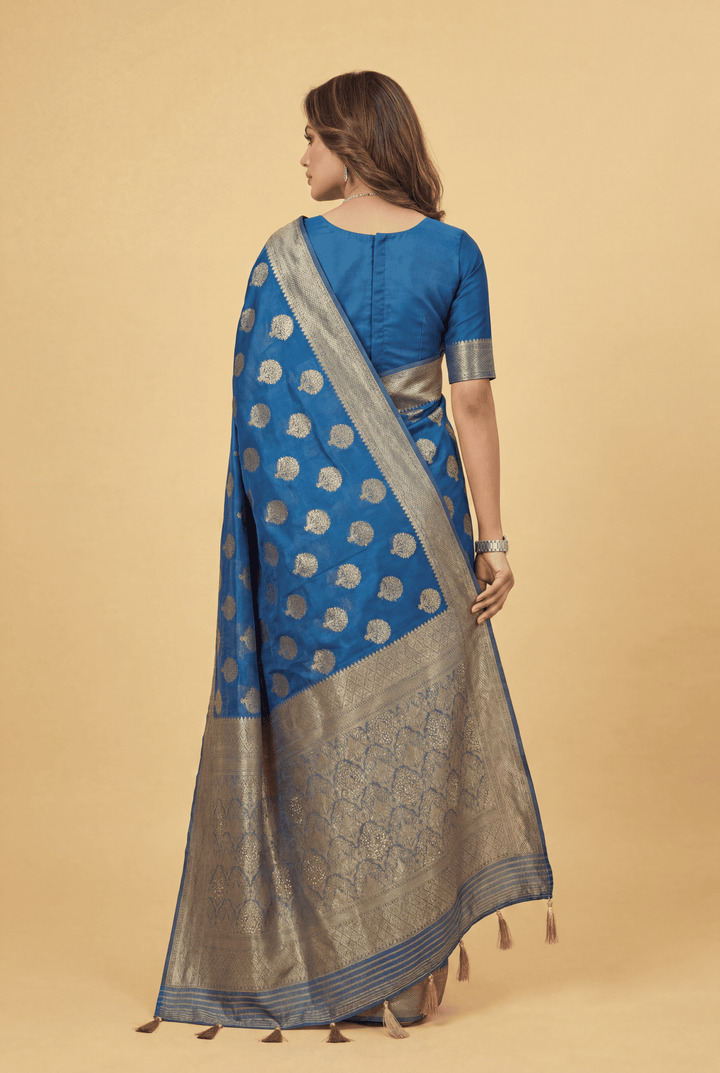 Banarasi Chinon Saree with Swarovski, Zari work.