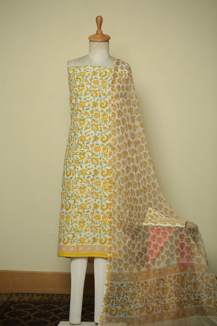Printed Cotton Unstitched Suit