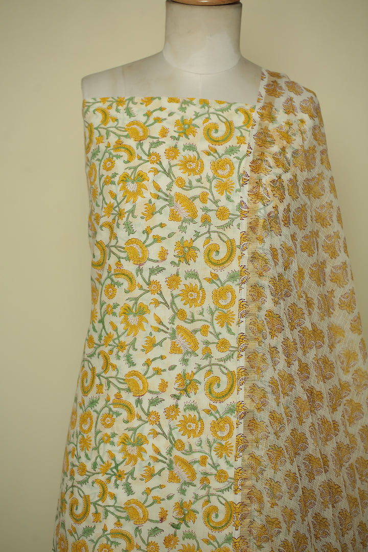 Printed Cotton Unstitched Suit