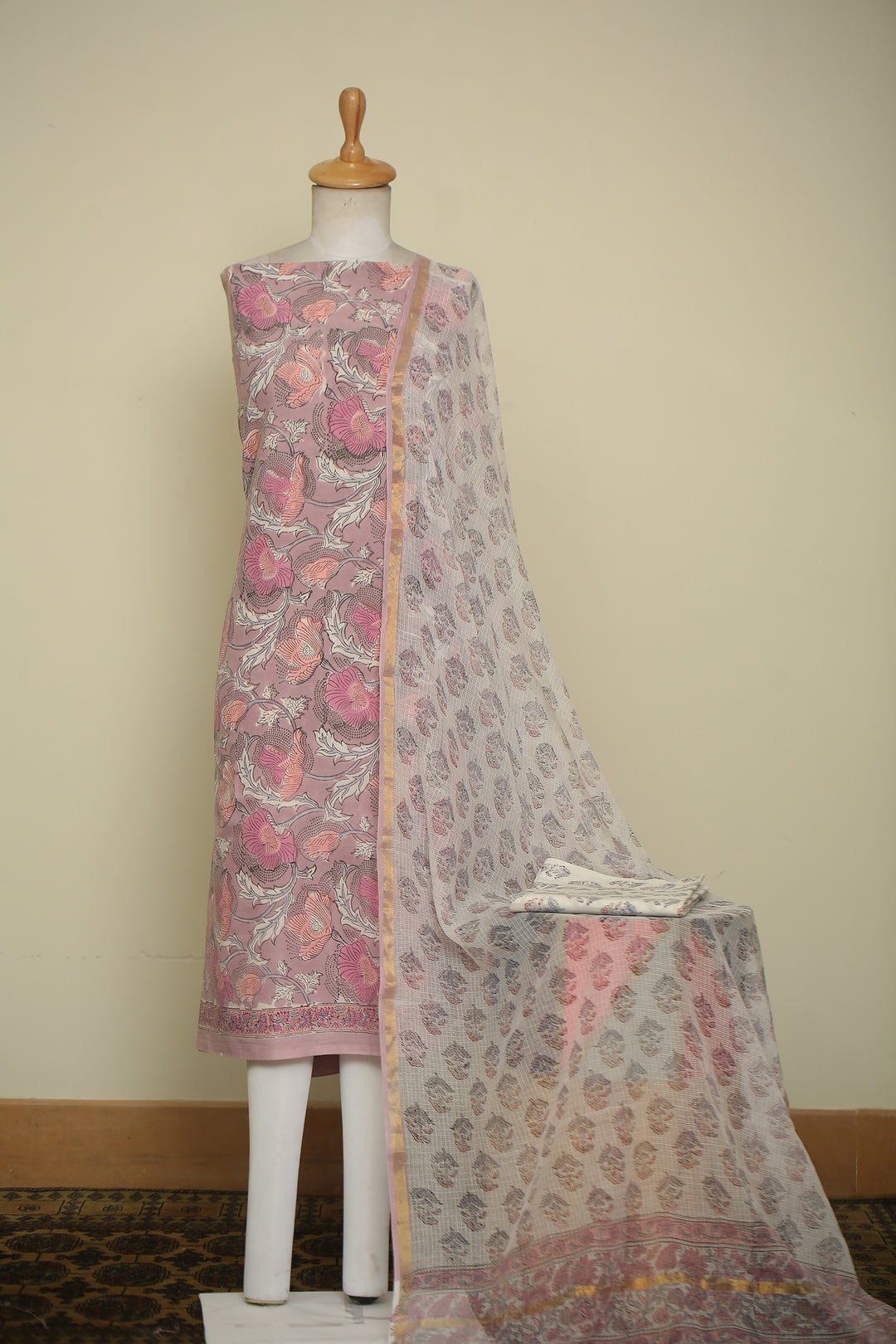 Printed Cotton Unstitched Suit