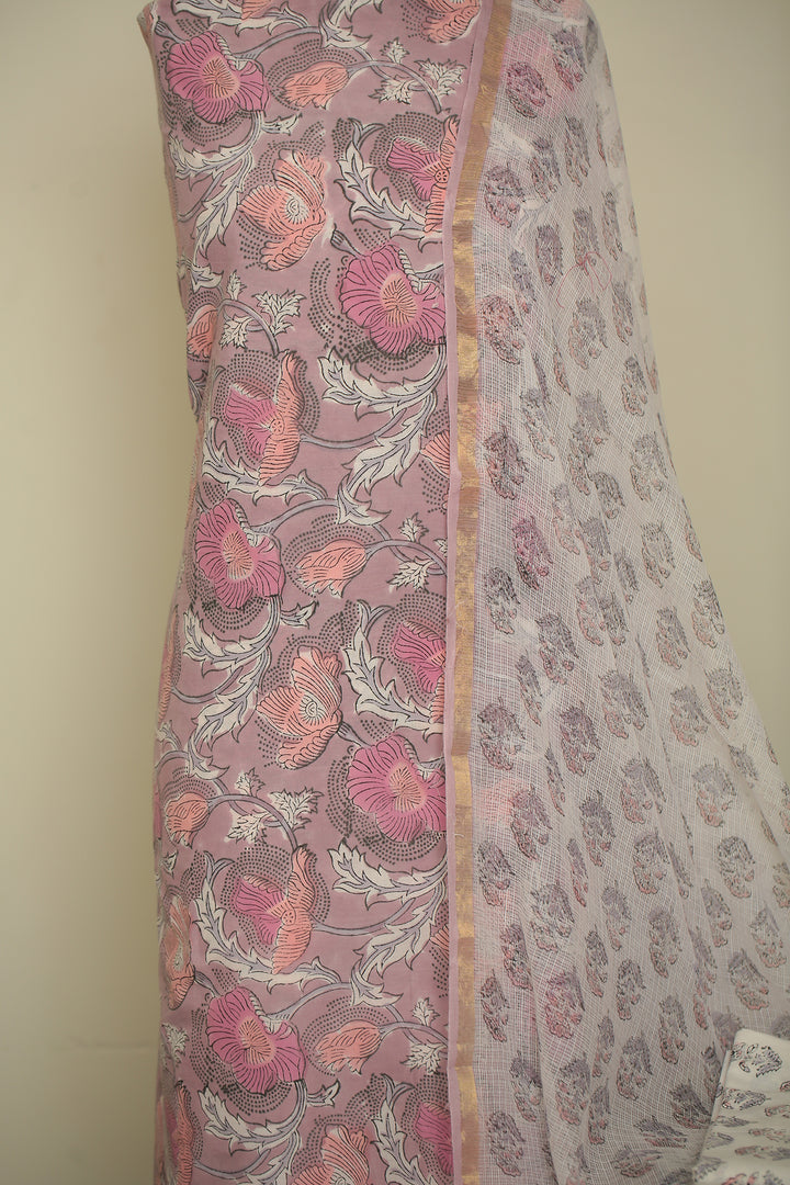 Printed Cotton Unstitched Suit