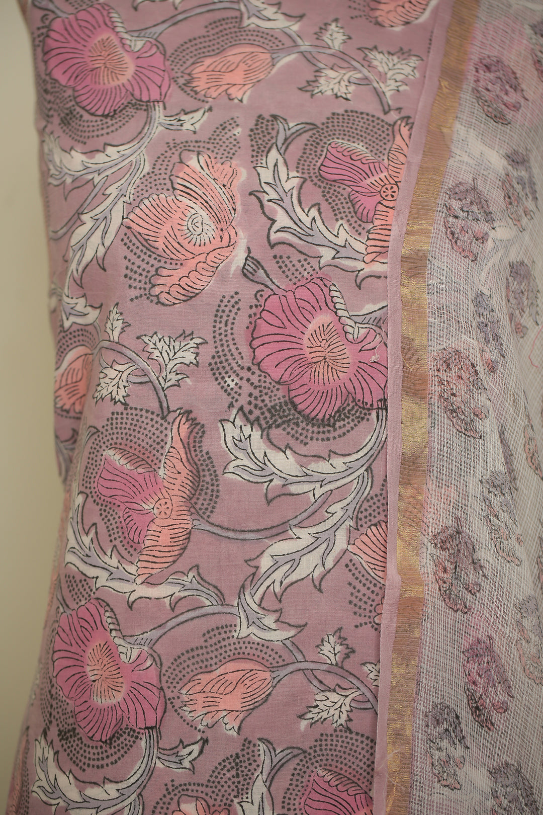 Printed Cotton Unstitched Suit