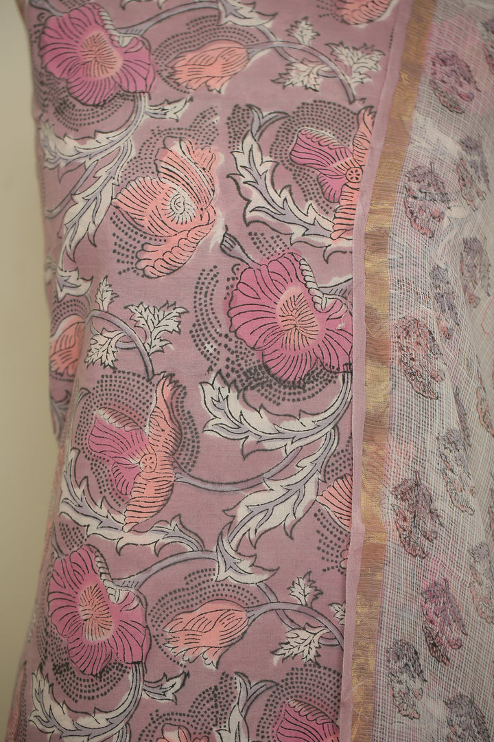 Printed Cotton Unstitched Suit