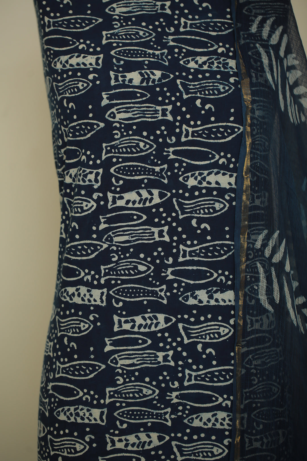 Printed Cotton Unstitched Suit with Bagru Print