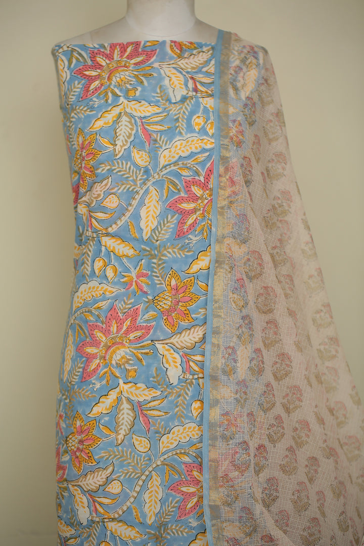 Printed Cotton Unstitched Suit