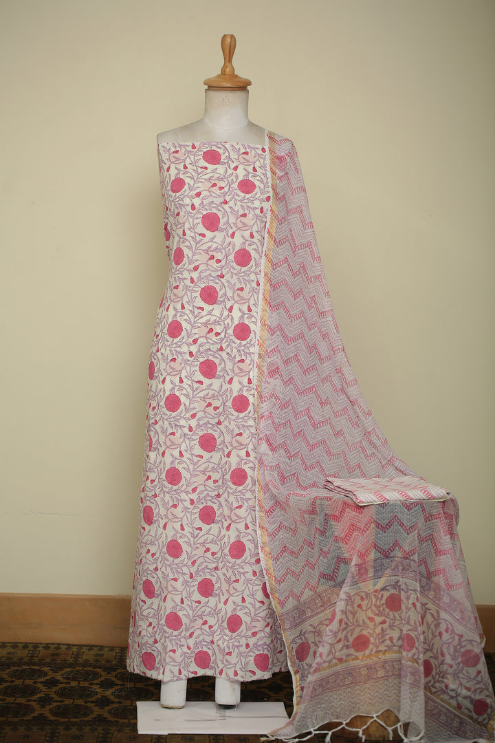 Printed Cotton Unstitched Suit