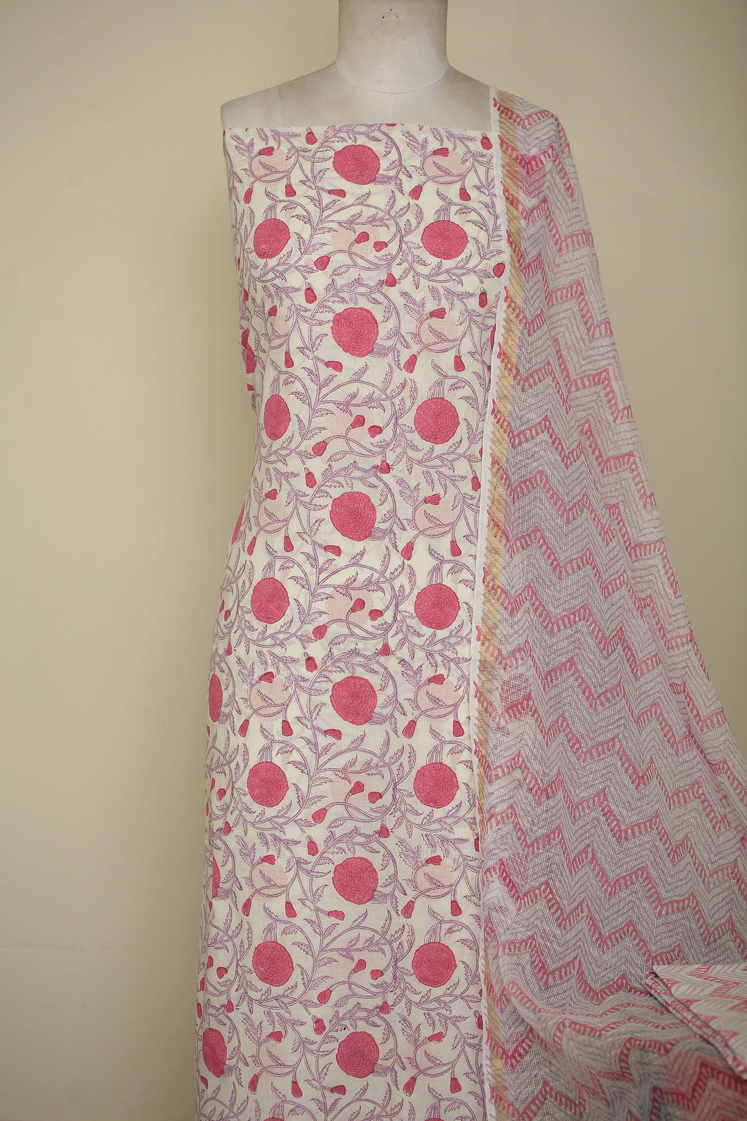 Printed Cotton Unstitched Suit